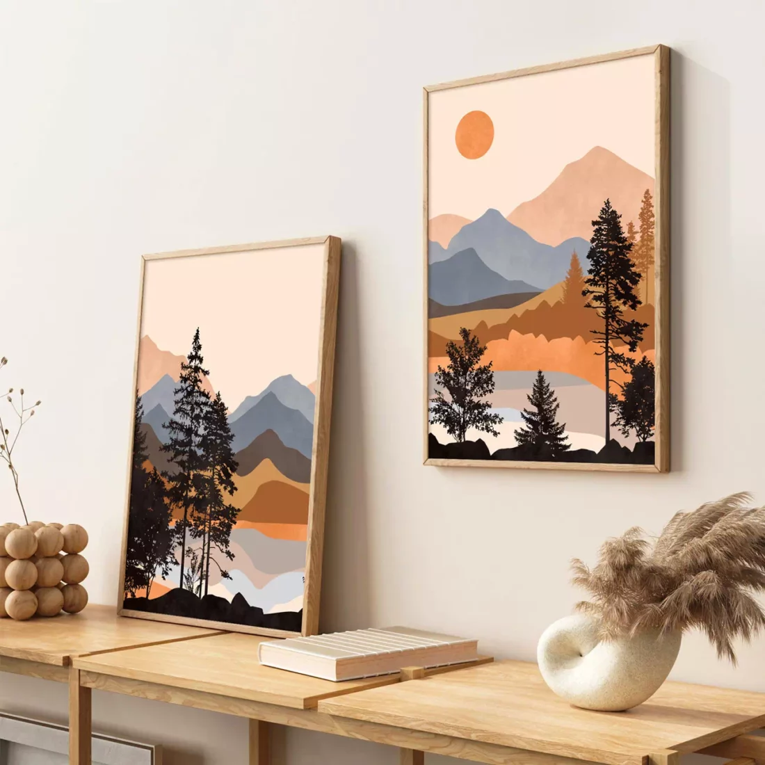 пейзаж набор из 2 постеров горы