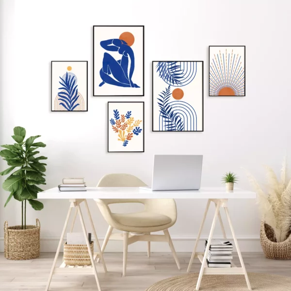 минимализм на стену арт матисс набор из 5 постеров
